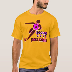 Dynamisches Soccer 2026 Silhouettendesign T-Shirt