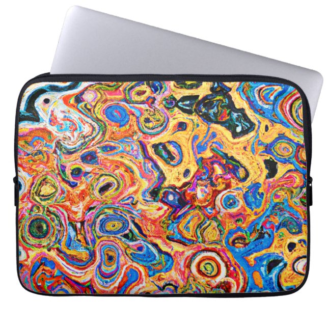 Dynamisches und dynamisches Abstraktes Muster Laptopschutzhülle (Vorderseite)