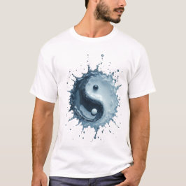 Dynamisches Wasserspritzer-Yin-Yang-Symbol T-Shirt