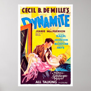 Dynamit, Cecil B. DeMille - Vintager klassischer Poster