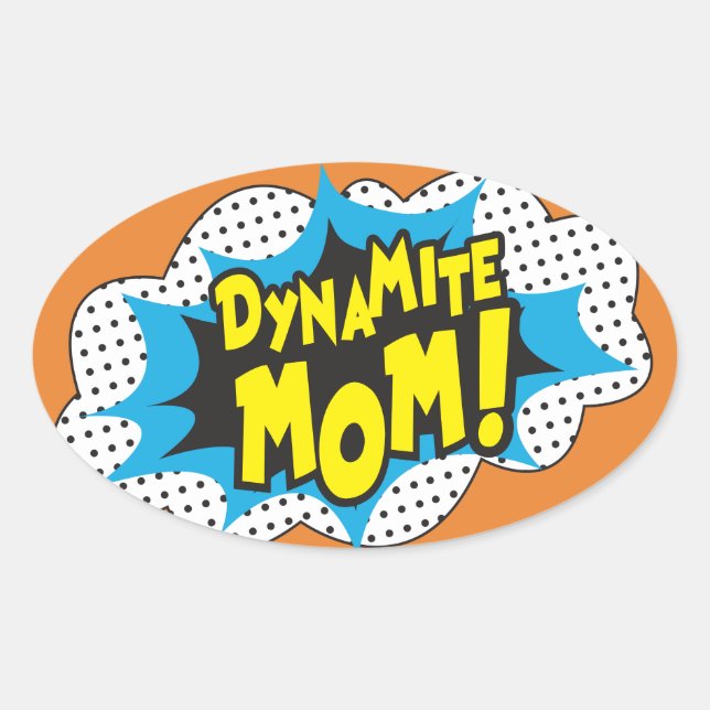 Dynamit Mama! -Glänzend, Ovaler Aufkleber (Vorderseite)