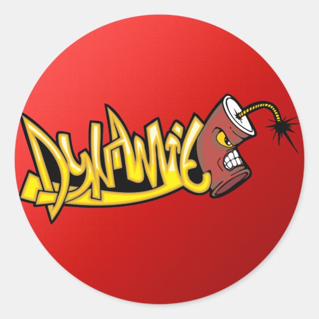 Dynamit Runder Aufkleber (Vorderseite)