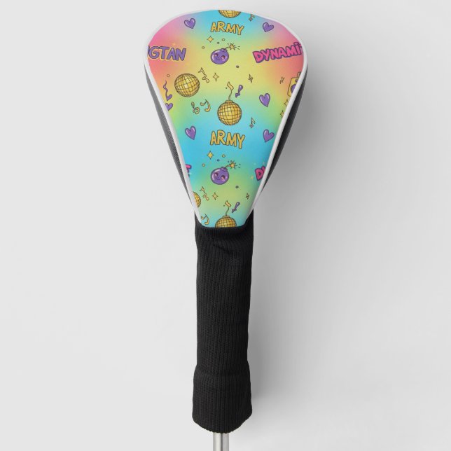 Dynamite Pop Art Rainbow Pattern Golf Headcover (Vorderseite)