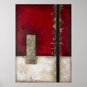 Dynastie - Rote Abstrakte Kunst Poster
