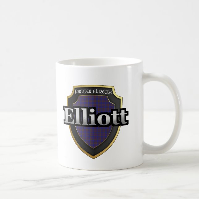 Dynastietartan-Tassen-Schalen Clan-Elliotts Kaffeetasse (Rechts)