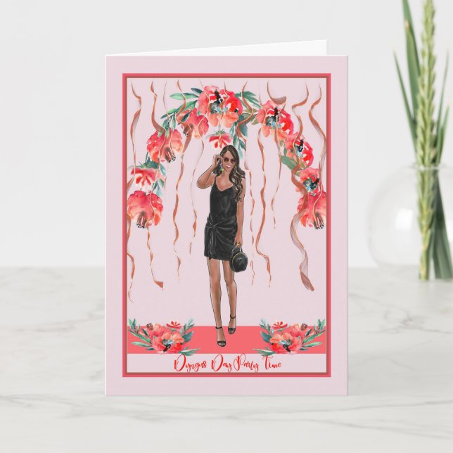 Dyngus Day Party Carte avec thème de fête et femme (Devant)
