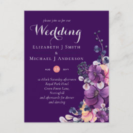 Dynsty Lila Ginger Floral Wedites Postkarte