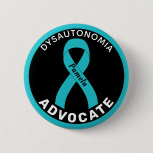 Dysautonomie Advocate Ribbon Black Button