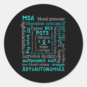 Dysautonomie Awareness Monatsdysautonomie Patient Runder Aufkleber