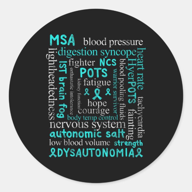 Dysautonomie Awareness Monatsdysautonomie Patient Runder Aufkleber (Vorderseite)