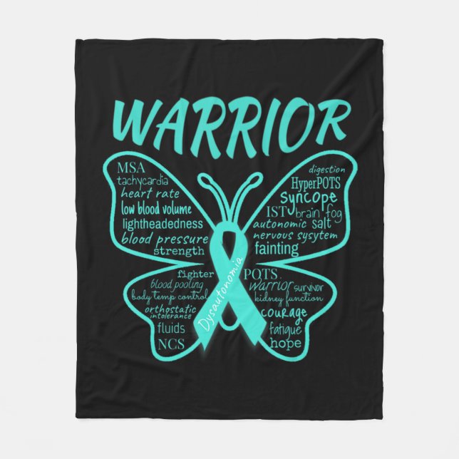 Dysautonomie Awareness POTS HyperPOTS NCS Warrior Fleecedecke (Vorderseite)