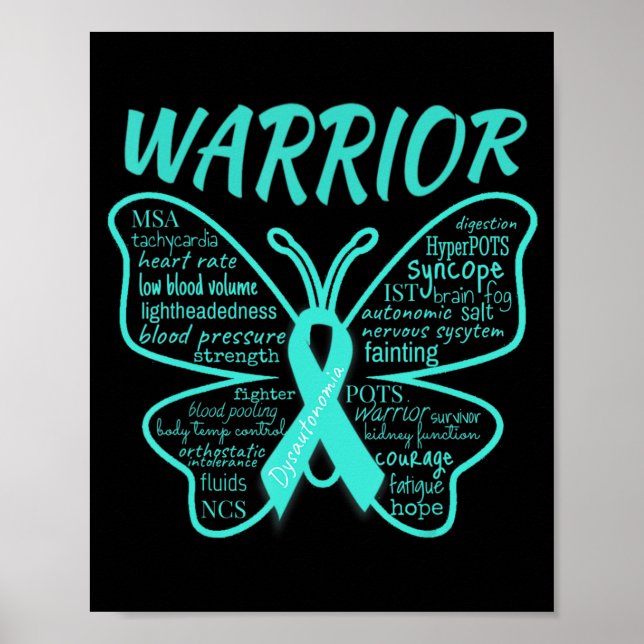 Dysautonomie Awareness POTS HyperPOTS NCS Warrior Poster (Vorne)