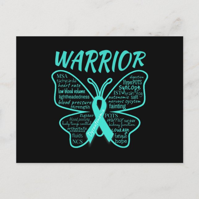 Dysautonomie Awareness POTS HyperPOTS NCS Warrior Postkarte (Vorderseite)