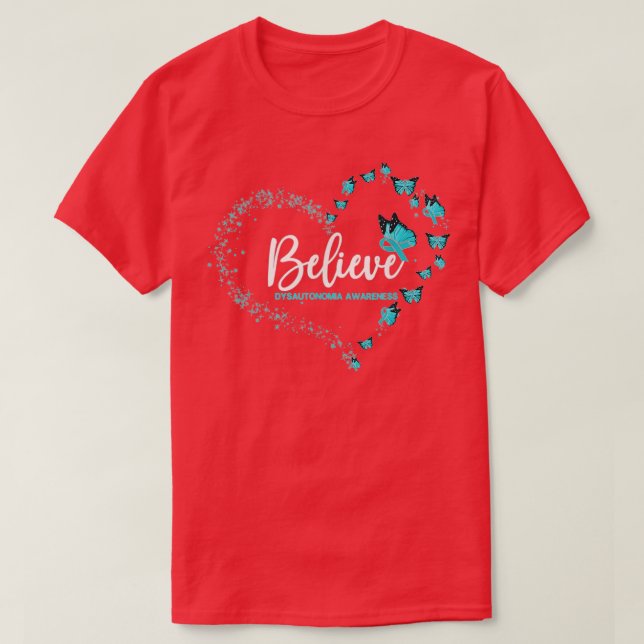 Dysautonomie Bewusstsein Schmetterling glauben T-Shirt (Design vorne)