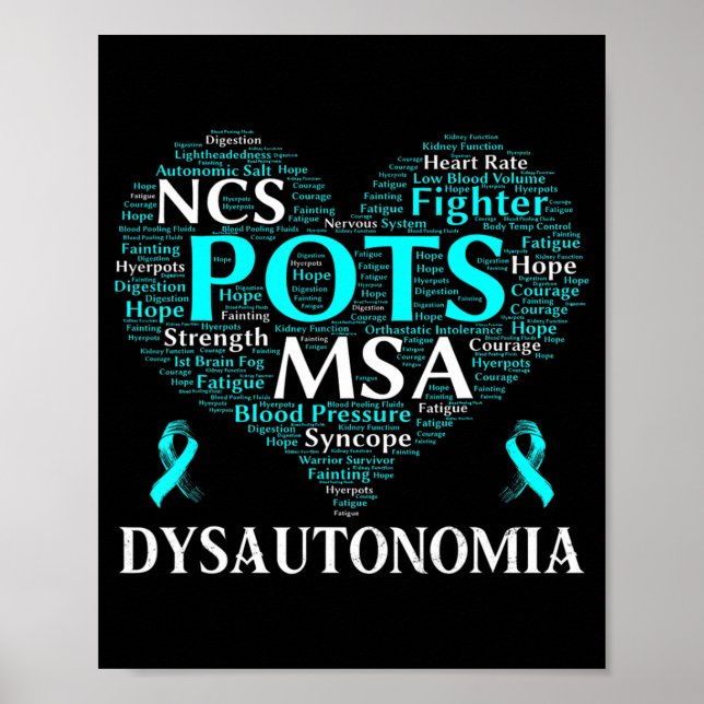 Dysautonomie Bewusstseinsbildung Aquamariner Multi Poster (Vorne)
