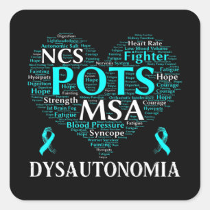 Dysautonomie Bewusstseinsbildung Aquamariner Multi Quadratischer Aufkleber