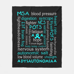 Dysautonomie Bewusstseinsbildung T - Shirt Aquamar Fleecedecke
