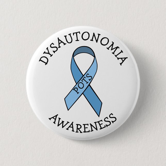 Dysautonomie Blauer Bekanntheitsgrad Button (Vorderseite)