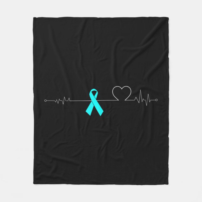 Dysautonomie Heartbeat Pulse EKG NCS Strong POTS Fleecedecke (Vorderseite)