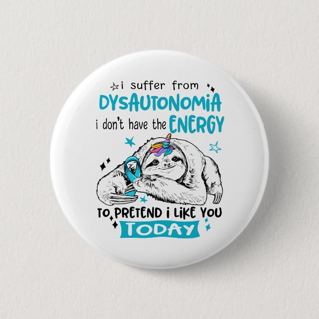 Dysautonomie Sensibilisierung Monat Band Geschenke Button (Vorderseite)