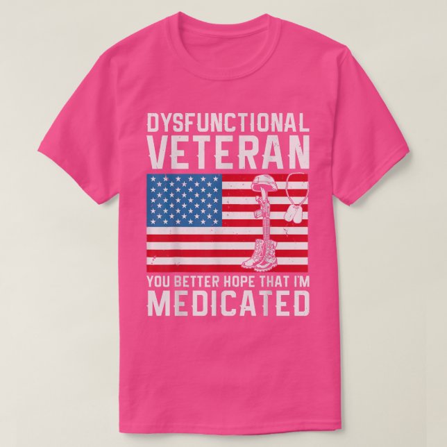 Dysfunktionaler Veteran T-Shirt (Design vorne)