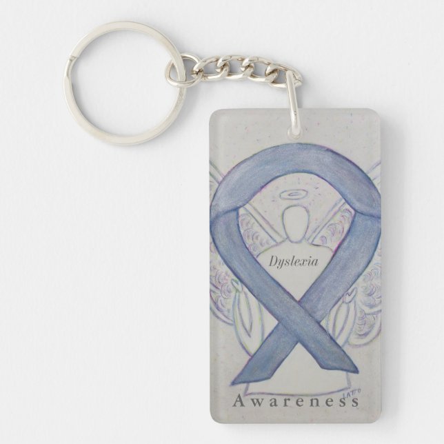 Dyslexia Angel Awareness Ribbon Schlüsselanhänger (Vorderseite)