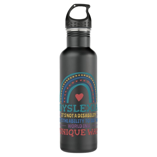 Dyslexia Awareness Dyslexic Edelstahlflasche (Vorderseite)