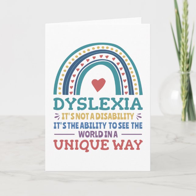 Dyslexia Awareness Dyslexic Karte (Vorderseite)