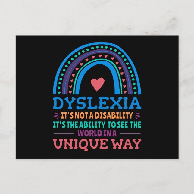 Dyslexia Awareness Dyslexic Postkarte (Vorderseite)