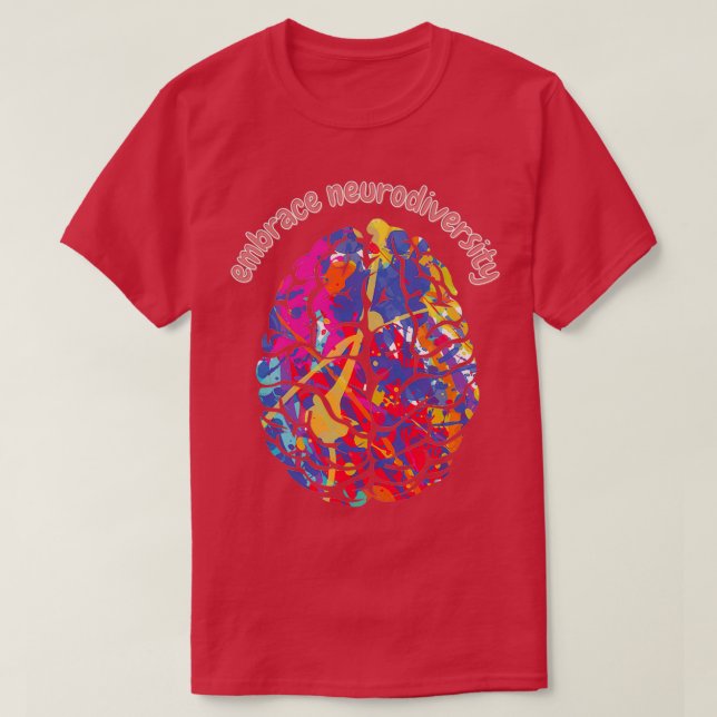 Dyslexia Awareness Embrace Neurodiversity T-Shirt (Design vorne)