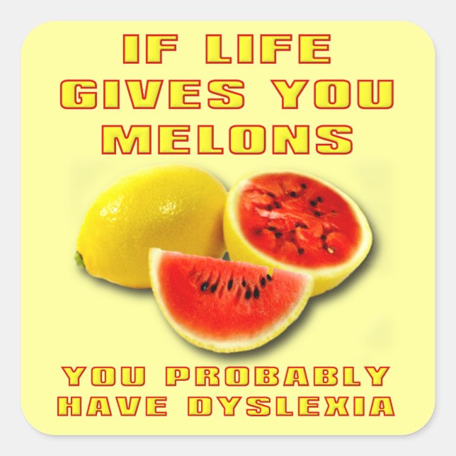 Dyslexia Melons Funny Sticker (Devant)
