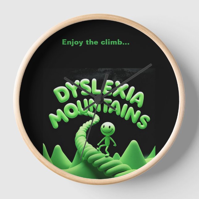 Dyslexia Mountains - Genießen Sie die Kletterwand! Uhr (Vorderseite)