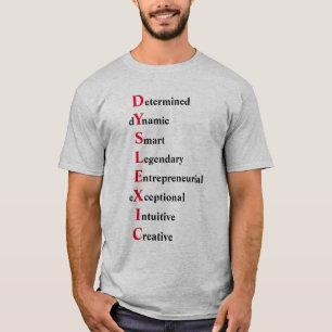 Dyslexie akrostisches Gedicht, rot T-Shirt