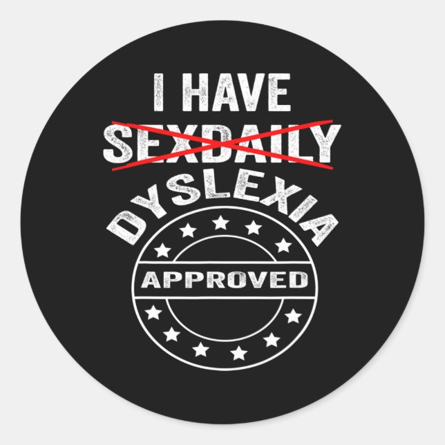Dyslexie am Tag Runder Aufkleber (Vorderseite)