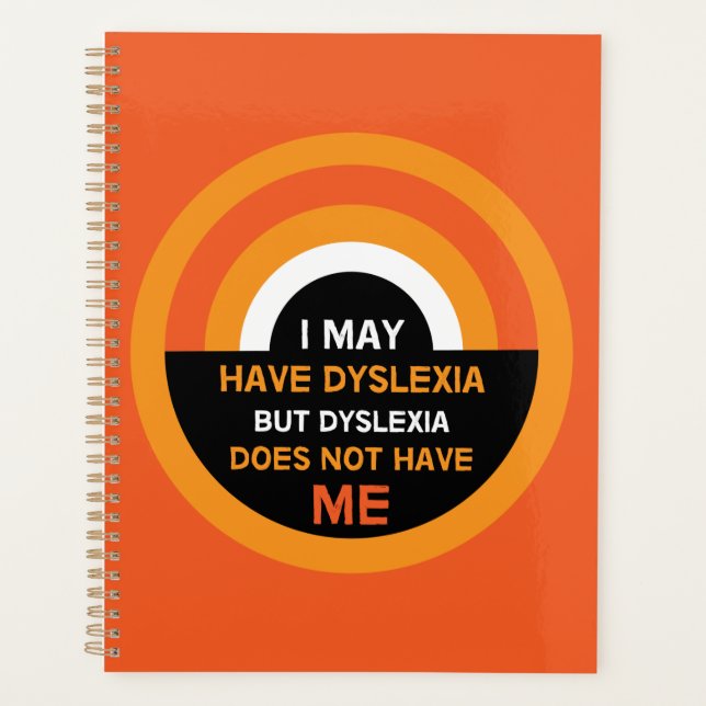 Dyslexie Bewusstsein | Unterstützung | Dyslexische Planer (Vorderseite)