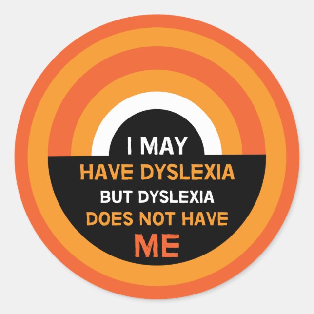 Dyslexie Bewusstsein | Unterstützung | Dyslexische Runder Aufkleber (Vorderseite)