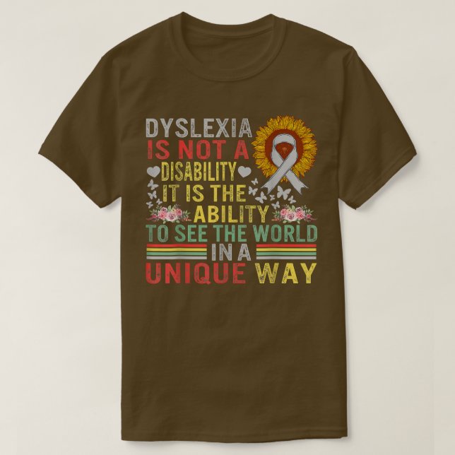 Dyslexie Bewusstsein Welteinzigartig Nicht Behinde T-Shirt (Design vorne)