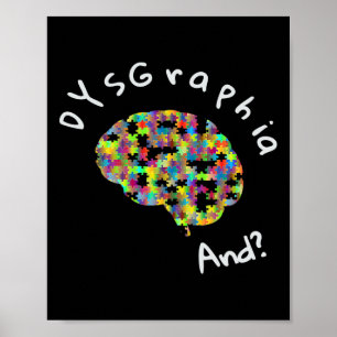 Dyslexie Bewusstseinsstörung Dysgraphie Schreiben Poster