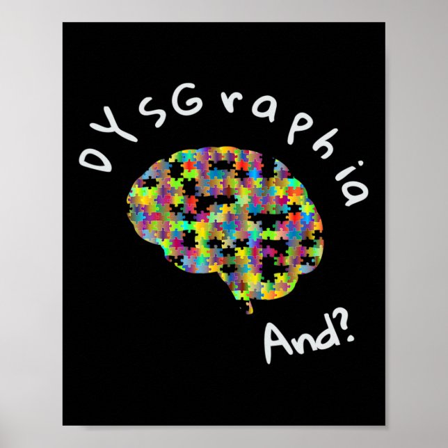 Dyslexie Bewusstseinsstörung Dysgraphie Schreiben  Poster (Vorne)