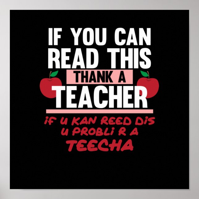 Dyslexie Lehrer Behinderung Erziehungstherapeut Poster (Vorne)