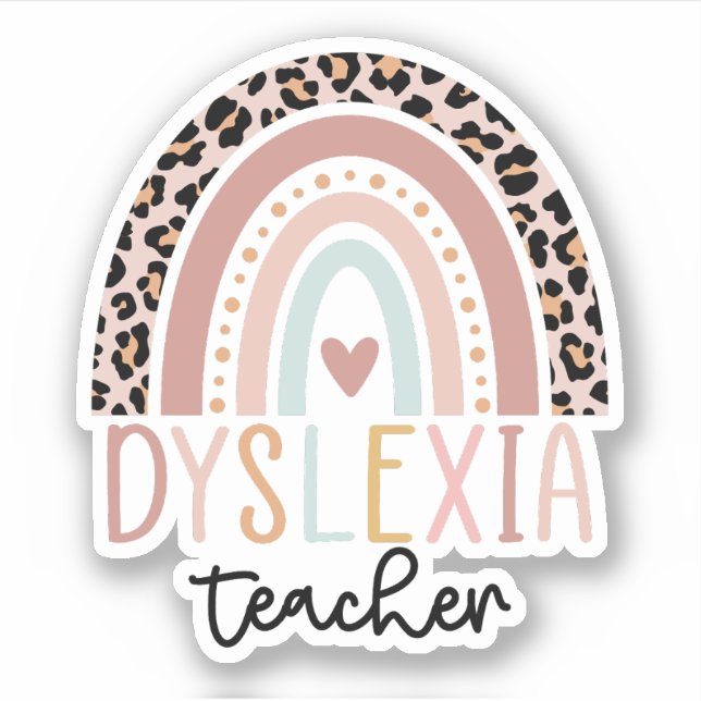 Dyslexie Lehrer Regenbogen, Dyslexie Bewusstsein Aufkleber (Vorderseite)