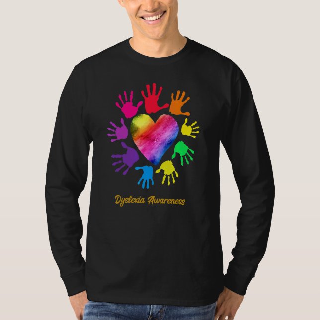 Dyslexie Sensibilisierung Hände Dyslexie T-Shirt (Vorderseite)