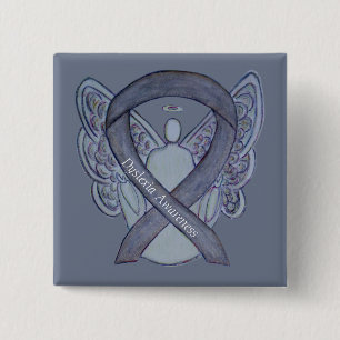 Dyslexie Silver Awareness Ribbon Engel Custom Butt Button