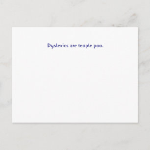 Dyslexie sind Menschen Postkarte