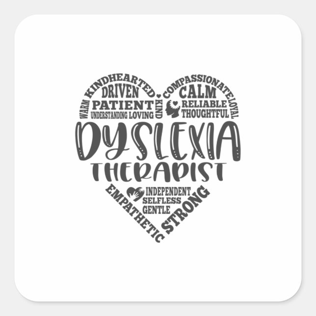 Dyslexie Therapeut, Dyslexie, Dyslexie Quadratischer Aufkleber (Vorderseite)