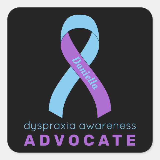 Dyspraxie Advocate Quadratischer Aufkleber (Vorderseite)