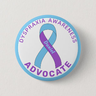 Dyspraxie Bewusstsein Advocate Blauer Knopf Button