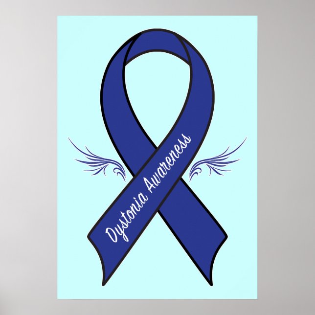 Dystonia Awareness Ribbon mit Flügeln Poster (Vorne)