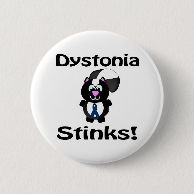 Dystonia Stinks Skunk Awareness Design Button (Vorderseite)