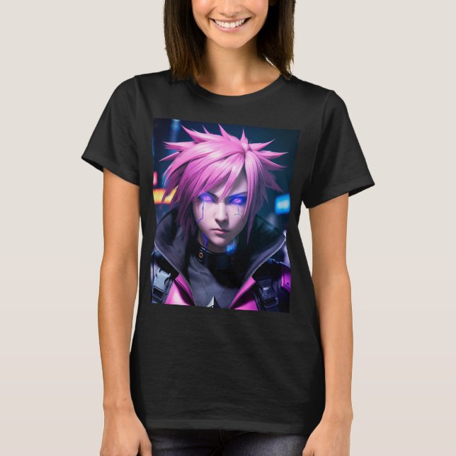 Dystopian Cyberpunk Sci-Fi Future Street Punk 01 T-Shirt (Vorderseite)